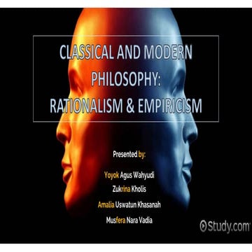 Classic and Modern Philosophy: Rationalism and Empicism