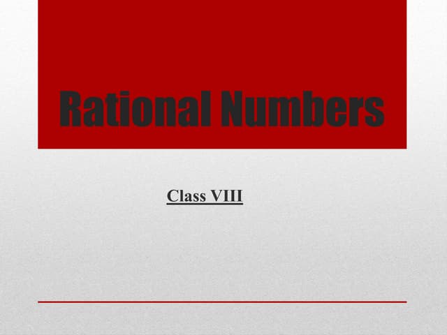 Rational Numbers