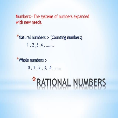 Rational numbers