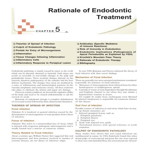 Rationals of endodontics