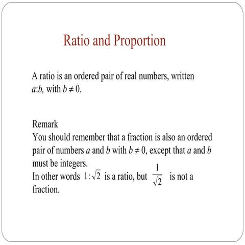 Ratio & propotion 