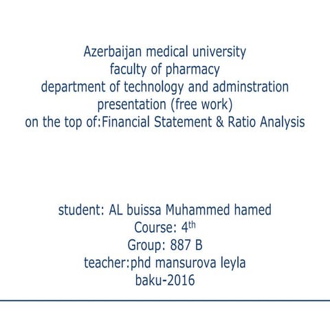 Ratios and financial statement analysis 
