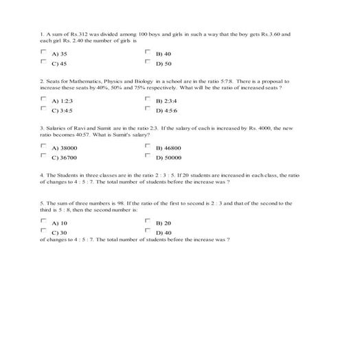 JSpiders-Ratios assignments