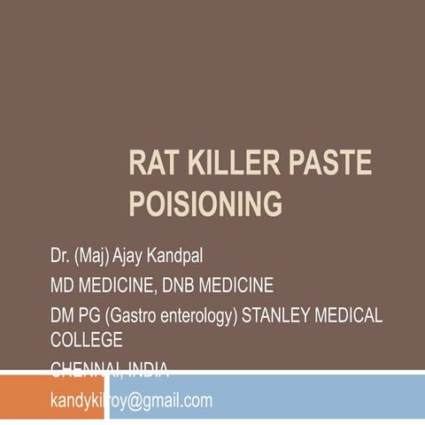 Rat killer paste poisoining by Dr kandy 
