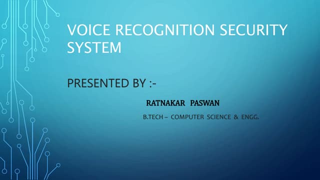 voice recognition security system ppt