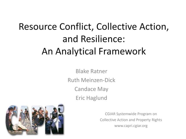 Resource Conflict, Collective Action, and Resilience: An Analytical Framework