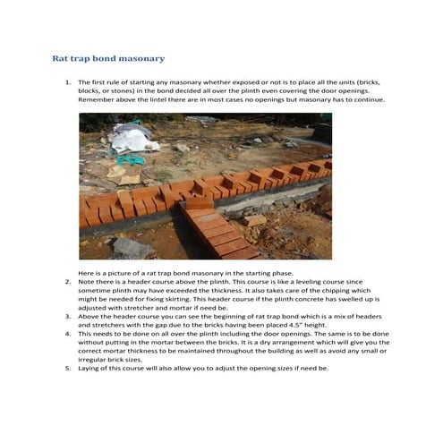 Rat trap bond masonary