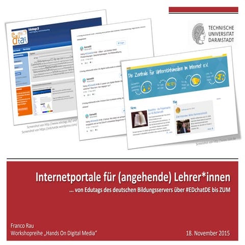 #Hands On - Internetportale für (angehende) Lehrer*innen