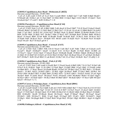 Raul capablanca, former world champion. full collections