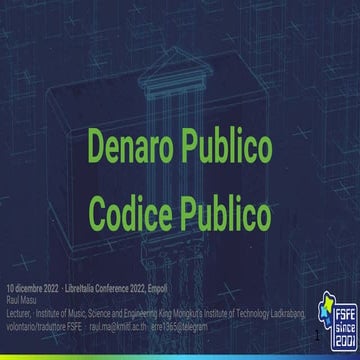 Denaro Pubblico Codice Pubblico - Raul Masu