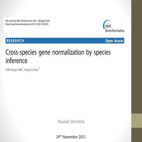 Cross-species gene normalization by species inference