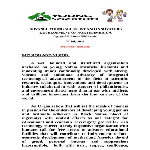 RAUTHSCHILD'S URBAN & INTERCITY SCIENTISTS 