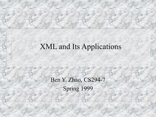 ravenbenweb xml and its application .PPT