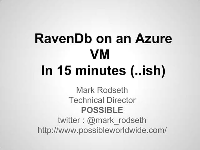 RavenDB Presentation