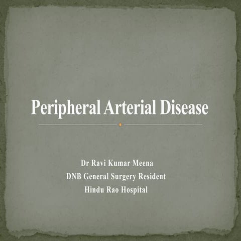 Peripheral Artery Disease in Diabetes Mellitus | PPTX
