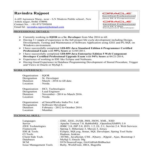 Ravindra Resume | PDF
