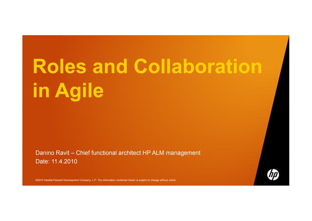 Ravit Danino HP - Roles and Collaboration in Agile