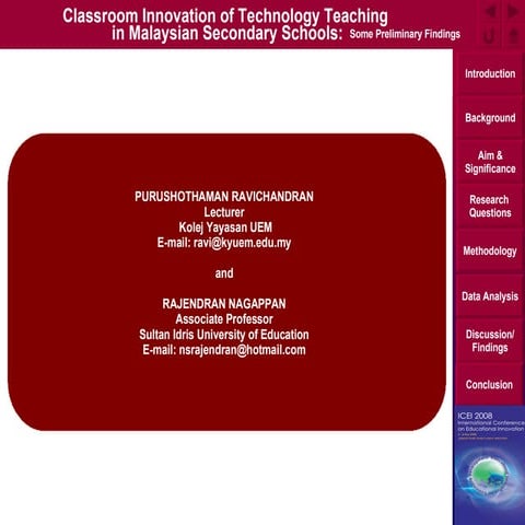 Conference at Legend 7th May 2008 ICEI 2008 UNESCO & UM