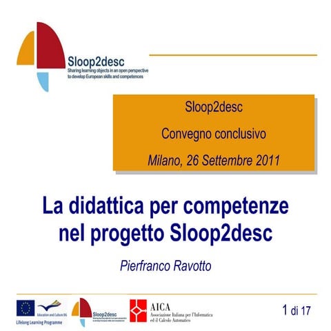 La didattica per competenze nel progetto Sloop2desc