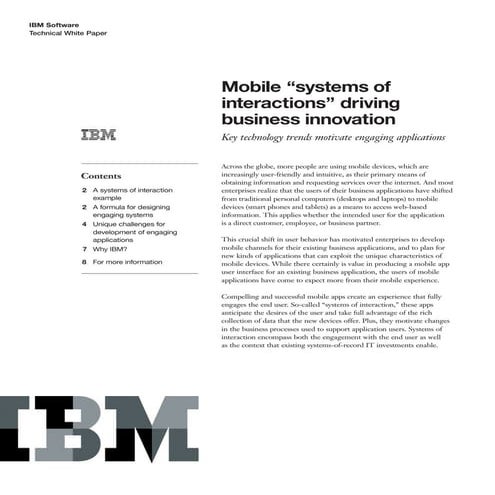 Mobile “systems of interactions” driving business innovation