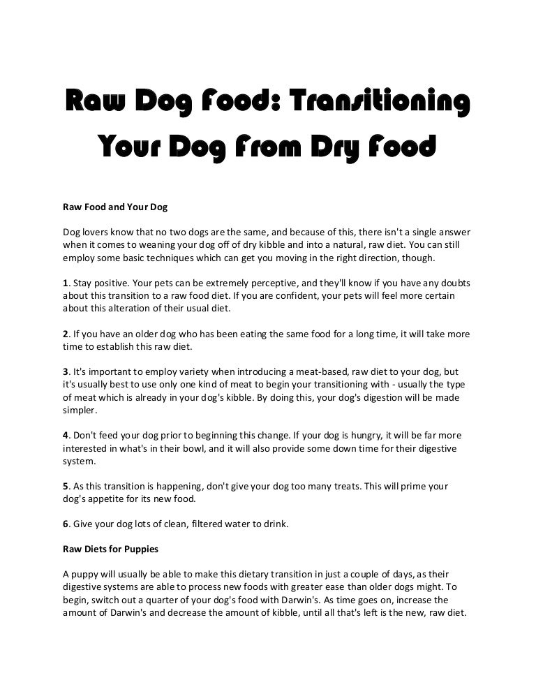 switching from raw to dry dog food