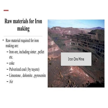 raw material - iron ore, flux , coal , .pptx