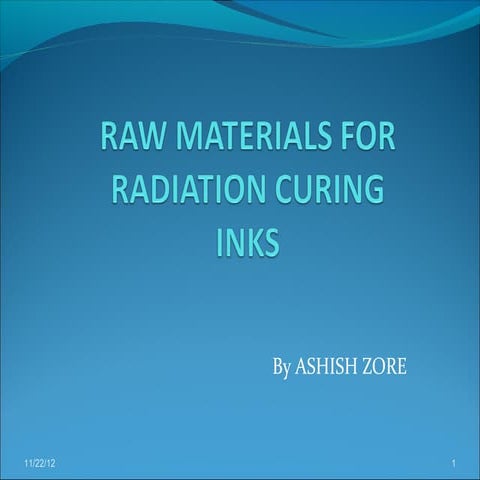 Raw materials for radiation curing inks
