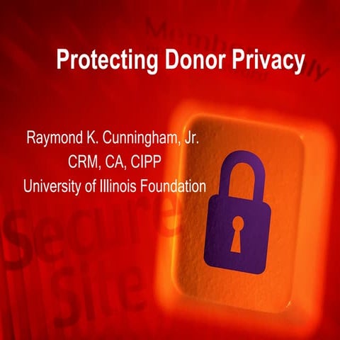 Protecting Donor Privacy