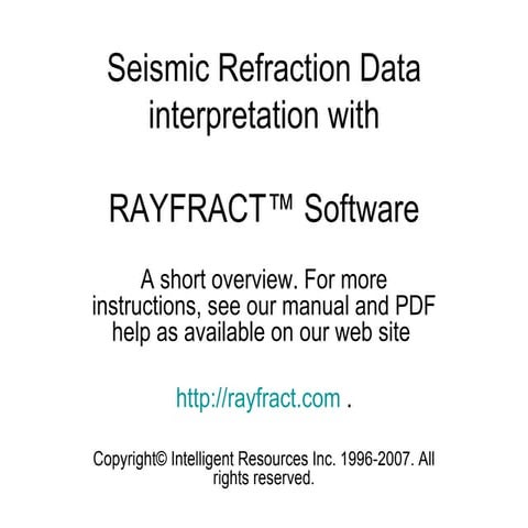 Rayfract | PPT