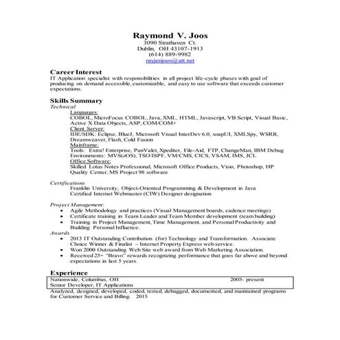 EXPERIENCE SYNOPSIS | DOCX