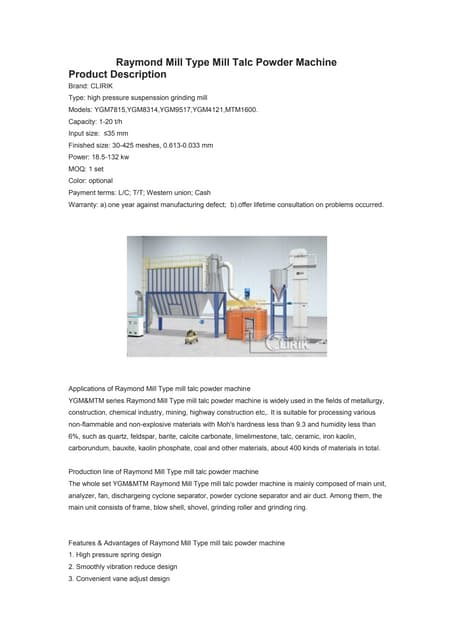 Bentonite raymond roller mill | PDF