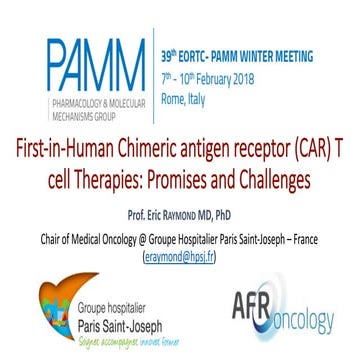 First-in-Human Chimeric antigen receptor (CAR) T cell Therapies ...