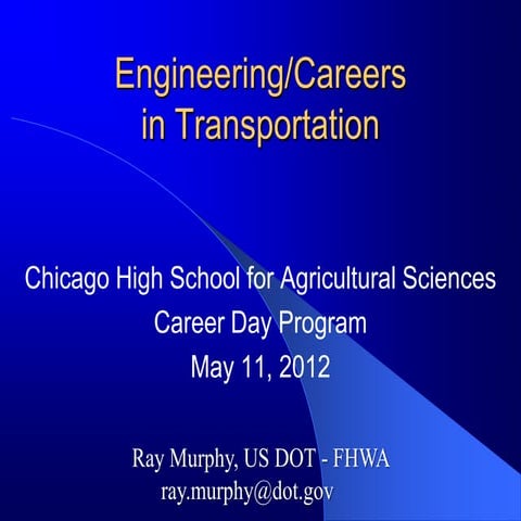 Ray Murphy of FHWA   Chicago HS for Agricultural Sciences Career Day 05-11-12