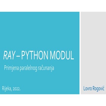 RAY – PYTHON MODUL programming tool.pptx