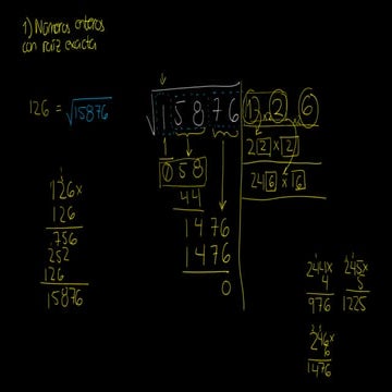 Ejemplos sobre la raíz cuadrada de un número.