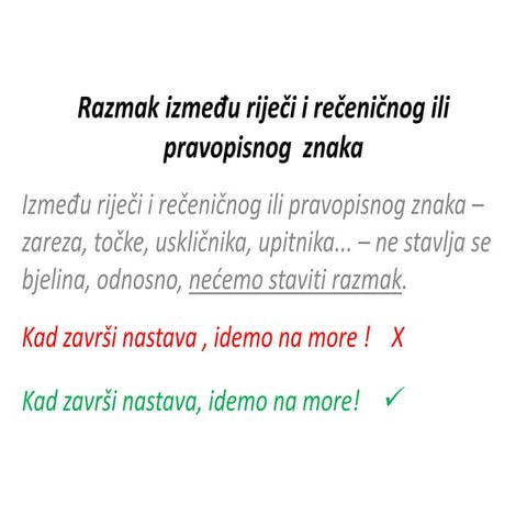 Razmak između riječi i znakova