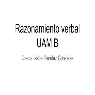 Razonamiento verbal UAM material para repasar