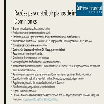 Razões para distribuir produtos de investimento da DCS