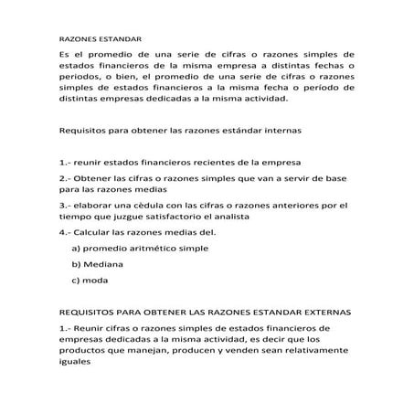 Razones estándar