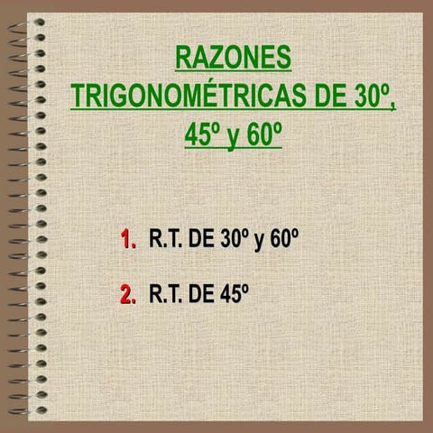 Razones trigonometricas de angulos notables