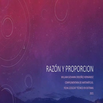Razón matemática y ejemplos | PPTX