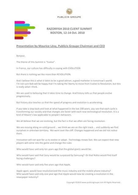 ClientSummit2010_MauriceLevyPublicisGroupe