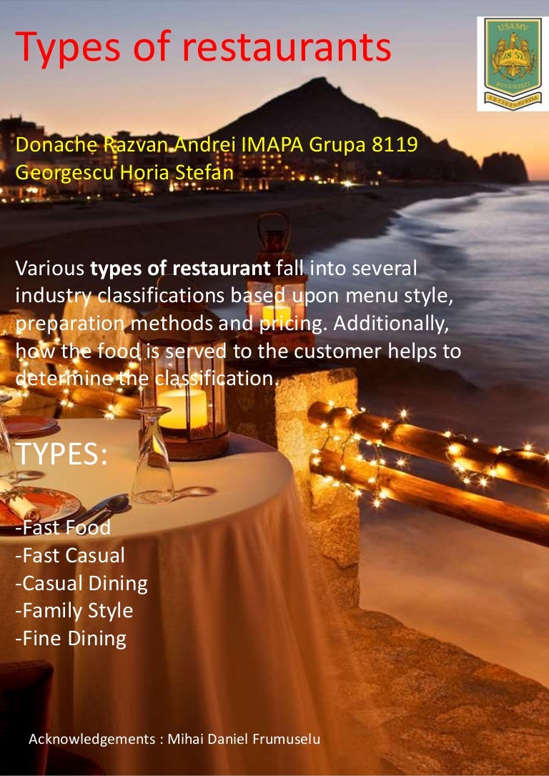 Types of restaurant