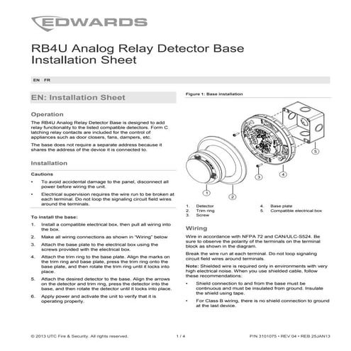 Edwards Signaling EG4B Data Sheet | PDF