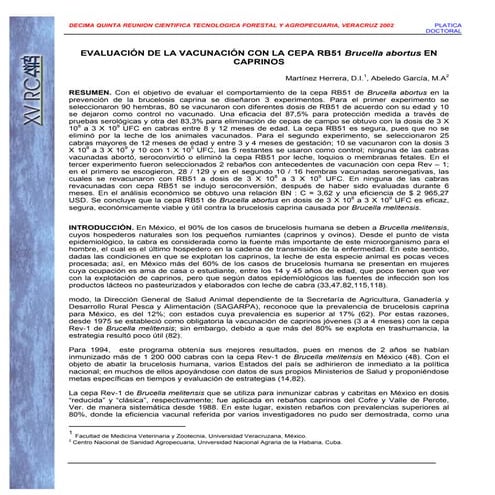 Rb51 en cabras MSD Finca Productiva Salud Del Hato | PDF