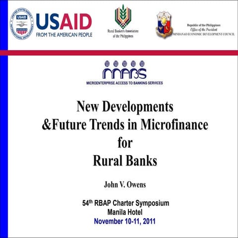 New Developments & Future Trends in Microfinance for  Rural Banks
