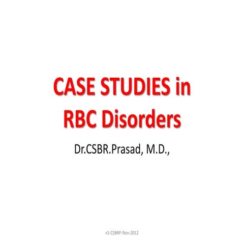 RBC Disorders - case studies | PDF
