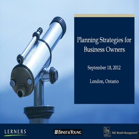 Rbc fall seminar   business succession planning