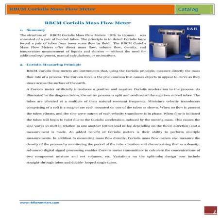 Rbcm coriolis mass flowmeter 2017 | PDF
