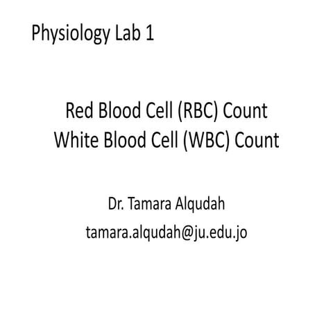 red blood cells counting hemocytometer Laboratory | PDF